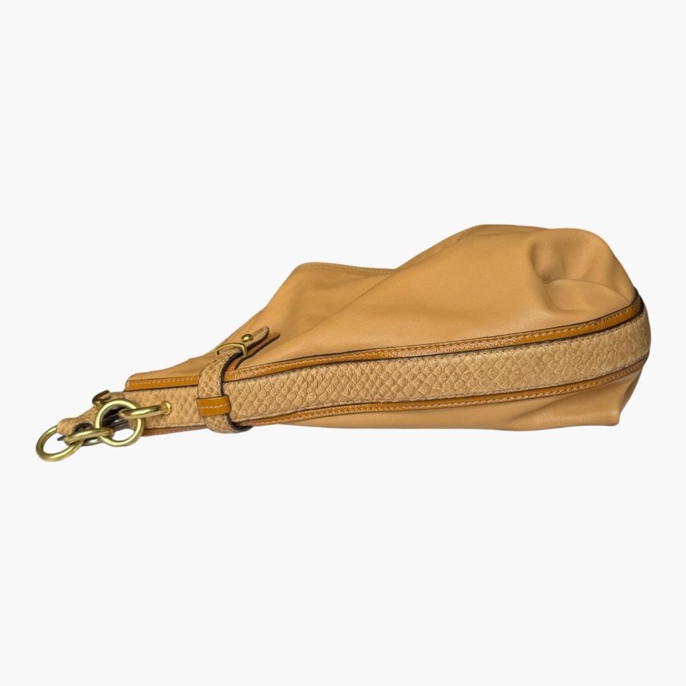 Coach Colette Leather Hobo Bag Tan Python Trim Slouchy Shoulder Bag 16418 - Picture 8 of 15